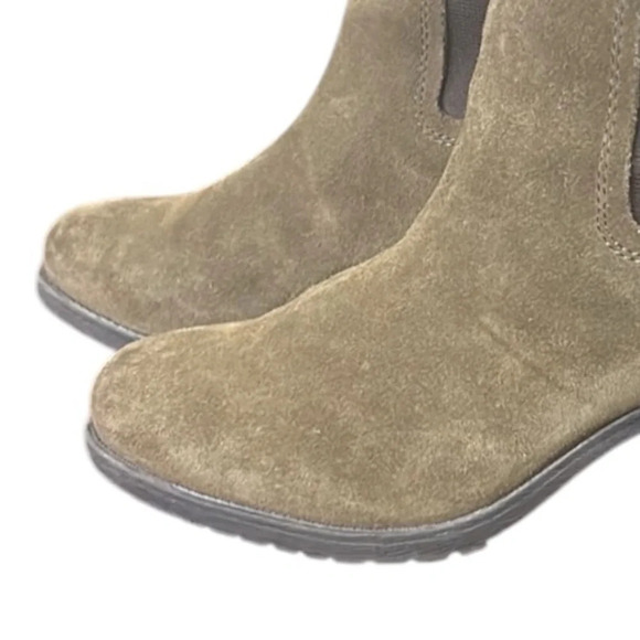 Sam Edelmann Suede Block Heel Chelsea Boot Olive Green Size 10 - Picture 8 of 10